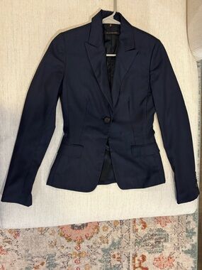 Elie Tahari Dark Navy Single-Button Blazer